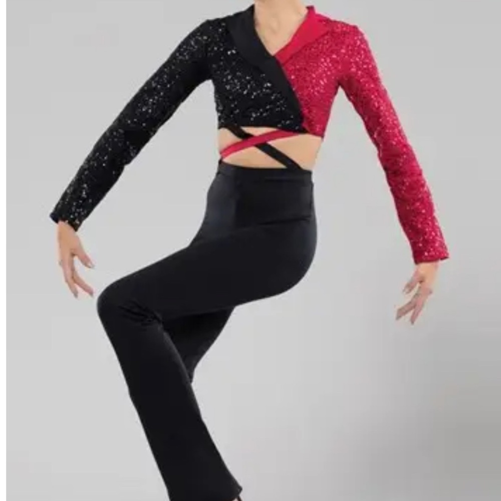 Sequin Black and Red Jumpsuit